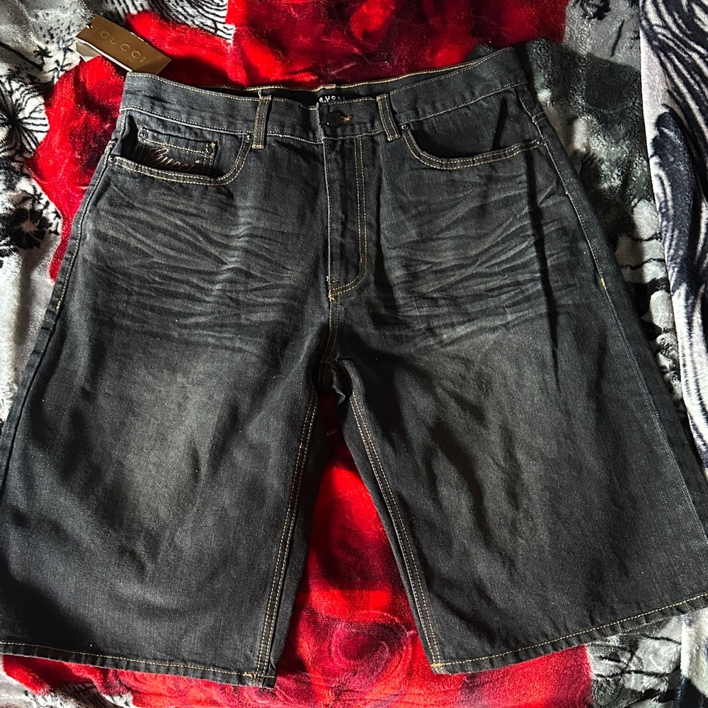 Gucci Dark Gray Men's Jean Shorts